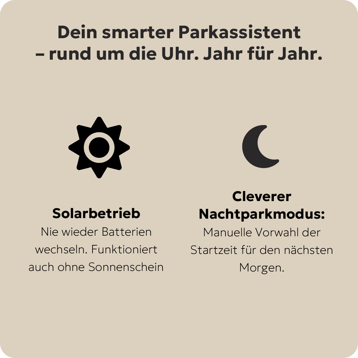 Needit Park Micro Solar solarbetriebene Parkscheibe Schwarz & Blau Set