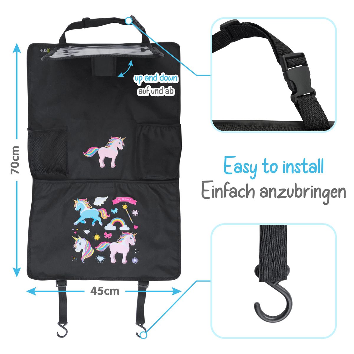 Heckbo Auto Organizer Einhorn-Design