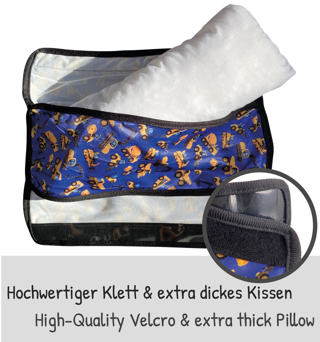 Heckbo Auto Gurt- und Schlafkissen Baufahrzeug-Design