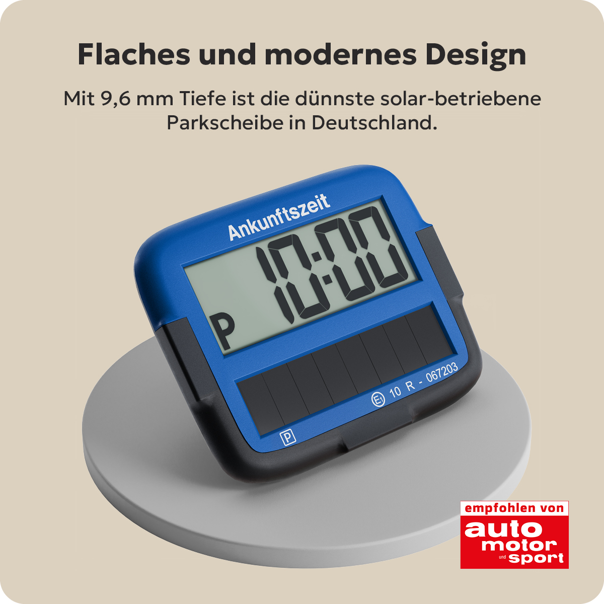 Needit Park Micro Solar solarbetriebene Parkscheibe Blau