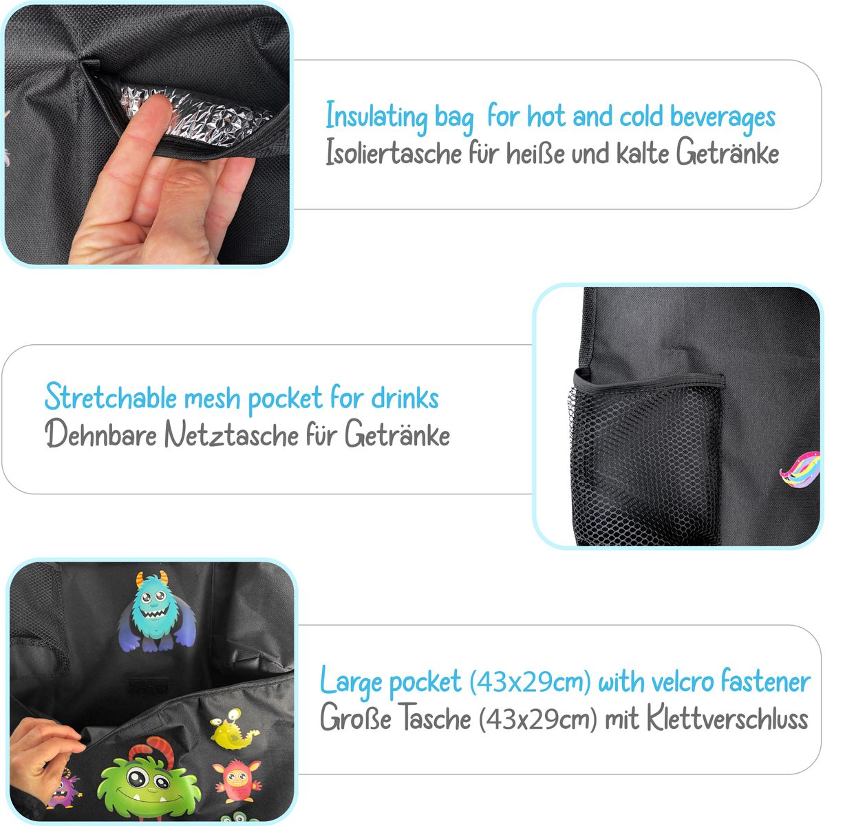 Heckbo Auto Organizer Monster-Design