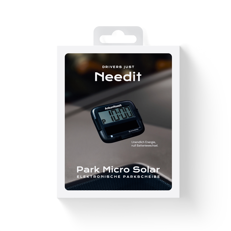 Needit Park Micro Solar solarbetriebene Parkscheibe Schwarz