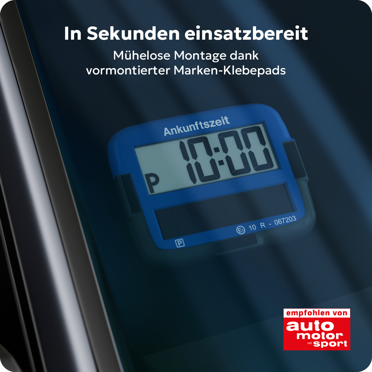 Needit Park Micro Solar solarbetriebene Parkscheibe Schwarz & Blau Set