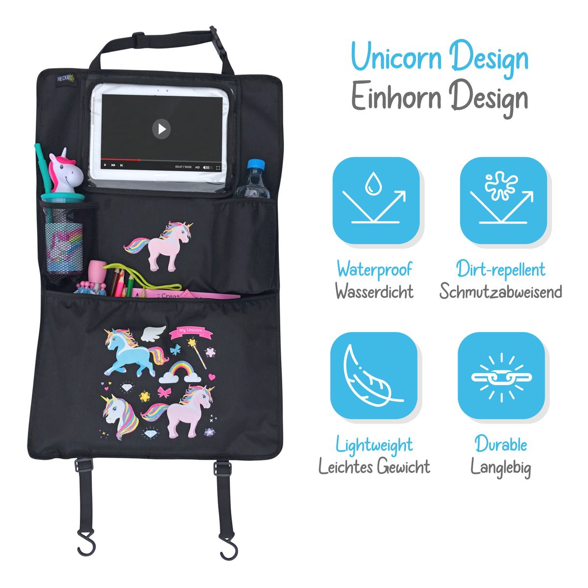 Heckbo Auto Organizer Einhorn-Design