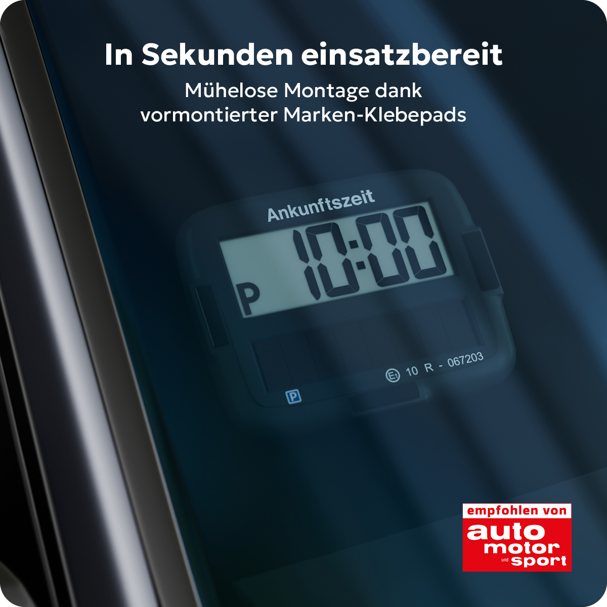 Needit Park Micro Solar solarbetriebene Parkscheibe Schwarz & Blau Set