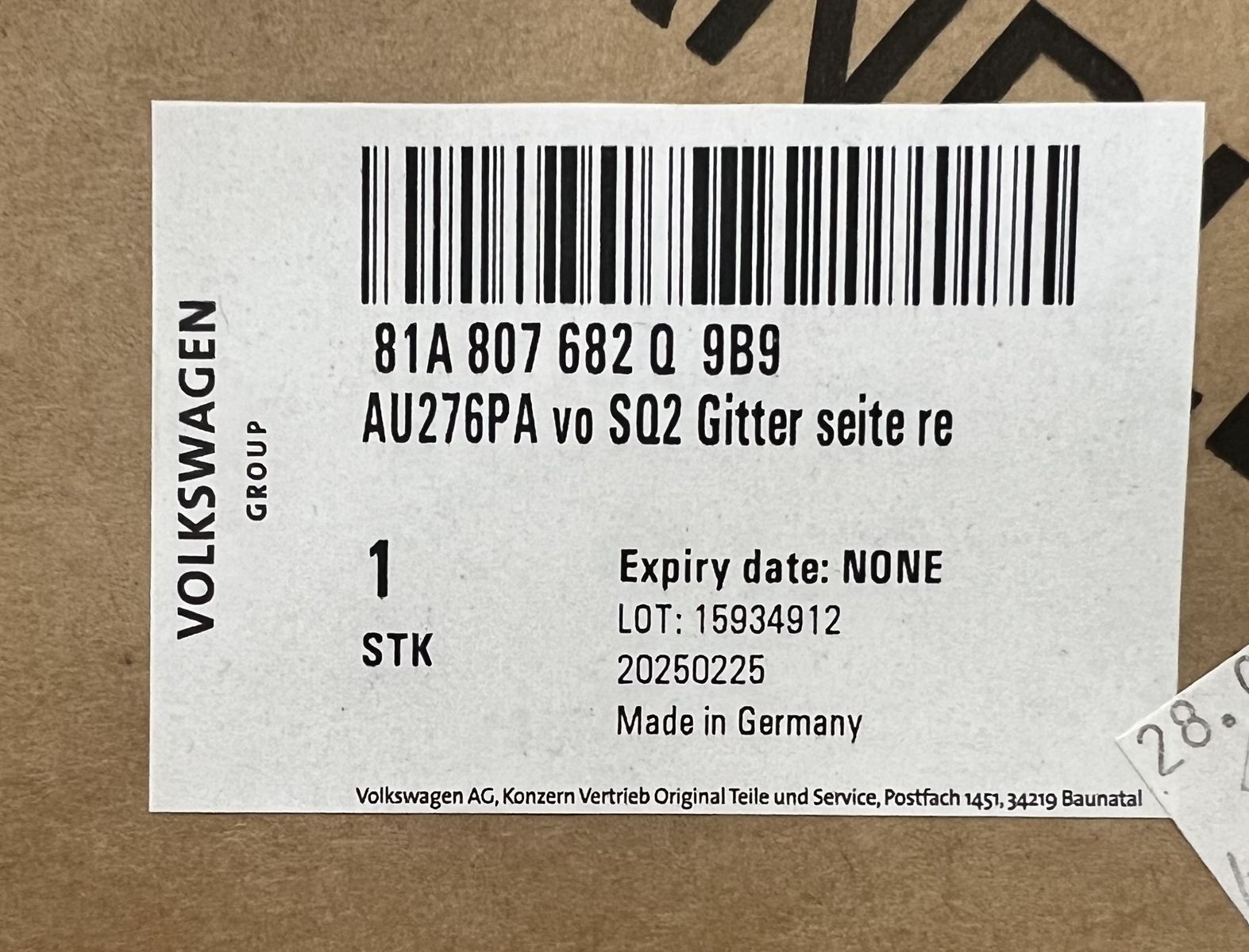 Luftführungsgitter 81A807682Q 9B9 Audi Q2